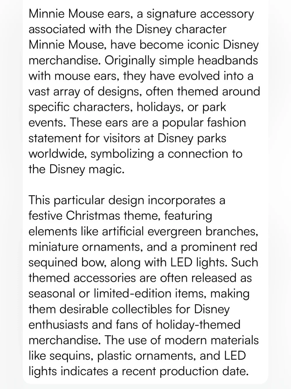 Mini Mouse Ears Holiday Light Up